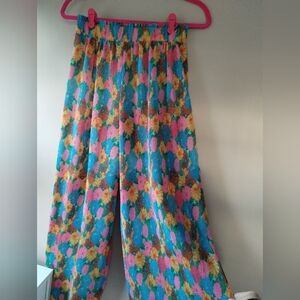 Zara Vibrant Multicolor Floral Pants Small